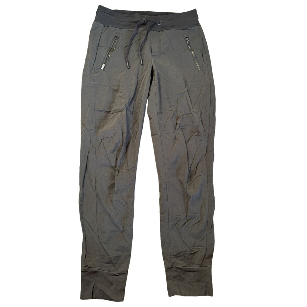 Athleta Gray Active Pants Joggers Size 0‎ Nylon Spandex Zip Pockets Woman's | f2 - Picture 2 of 9